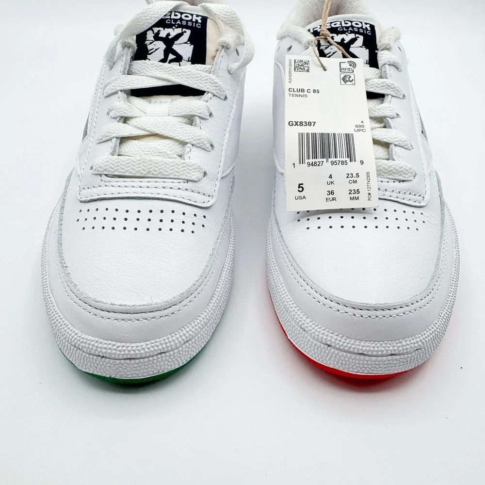 Reebok Kids Unisex Club C 85 Tennis Shoe GX8307 Size 5 White